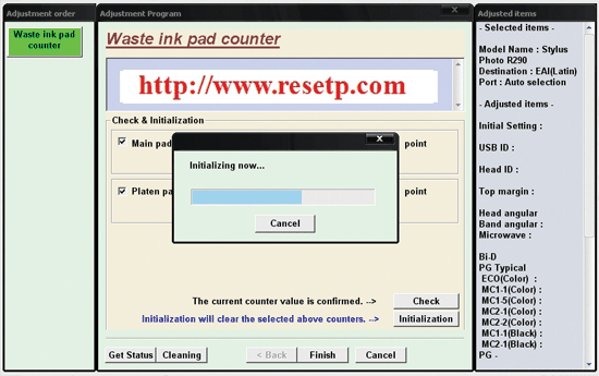 Adjustment Program Epson P50 Reset